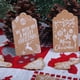 thumbnail image 2 of 50 etiquetas de papel kraft para manualidades con texto en inglés "Merry Christmas", etiquetas para envolver regalos, etiquetas colgantes, tarjetas con copos de nieve de Papá Noel, suministros para fi, 2 of 5