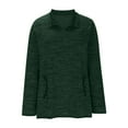 thumbnail image 4 of Womens Long Sleeve Half Zipper Tops Quarter Zip Sweatshirt Women Casual Loose Solid Color Pullover Shirt with Pockets (Green M), 4 of 5