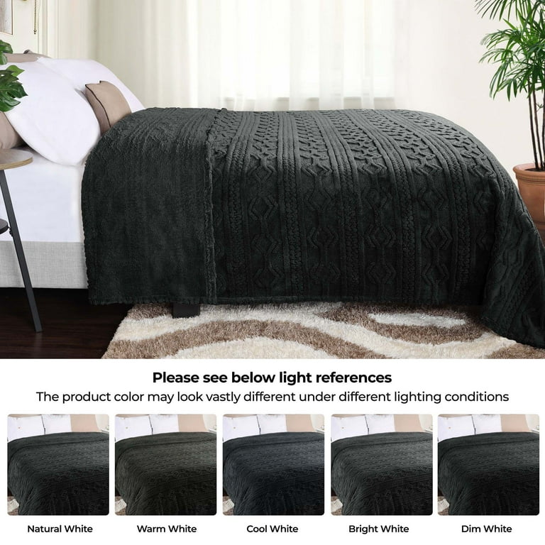 Superior Arctic Fleece Boho Knit Jacquard Blanket, Throw XL Superior Arctic Fleece Boho Knit Jacquard Blanket, Throw XL