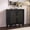 Black, variant on Jableast Fluted Arched Sideboard Cabinet with Storage, Modern Accent Storage Cabinet with Adjustable Shelves, Buffet Cabinet for Dining Room, Living Room, Kitchen & Entryway, Walnut