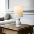 12.25" Small Table Lamp for Bedroom Living Room Simple Retro Wood Grain