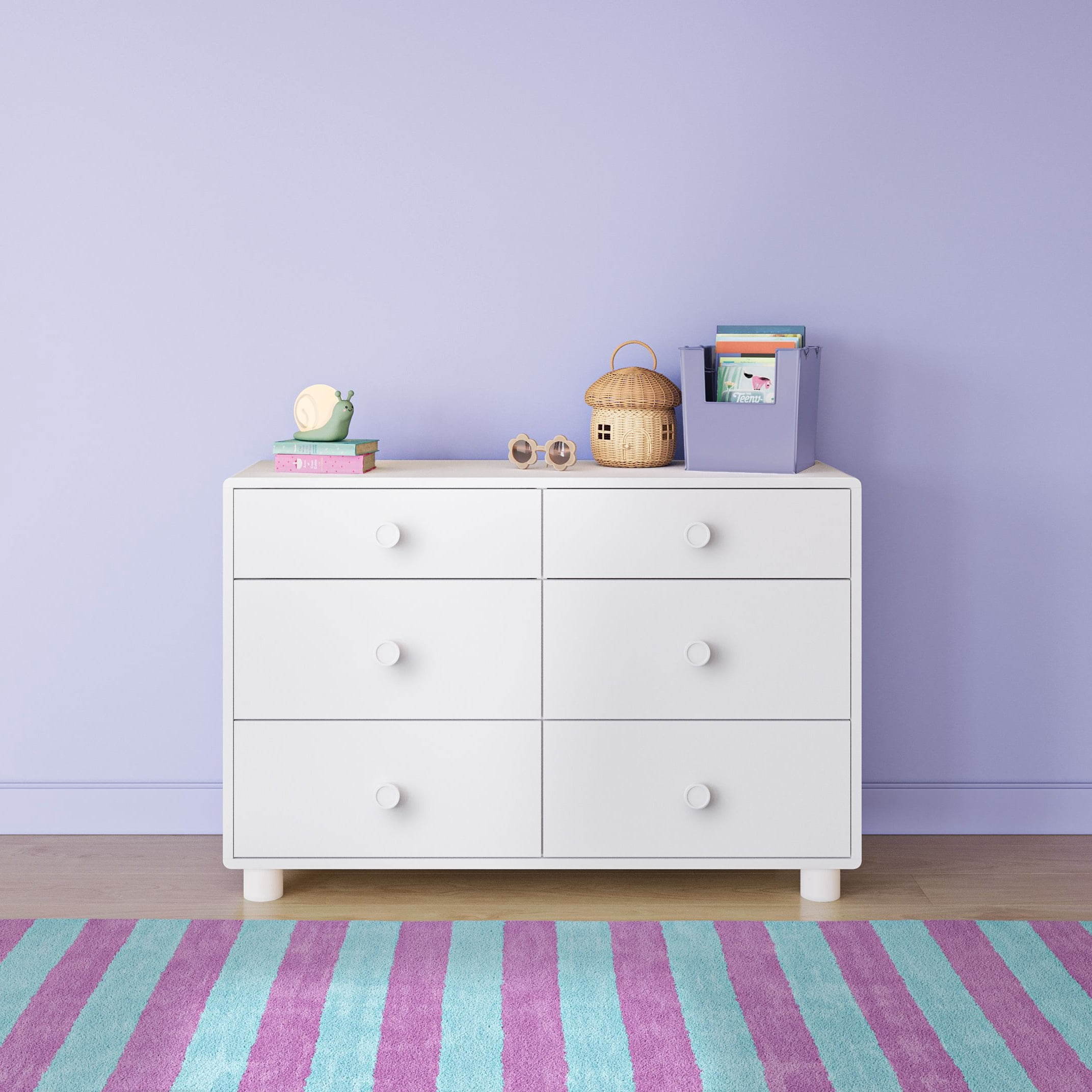 Mainstays Kids 6 Drawer Dresser, White