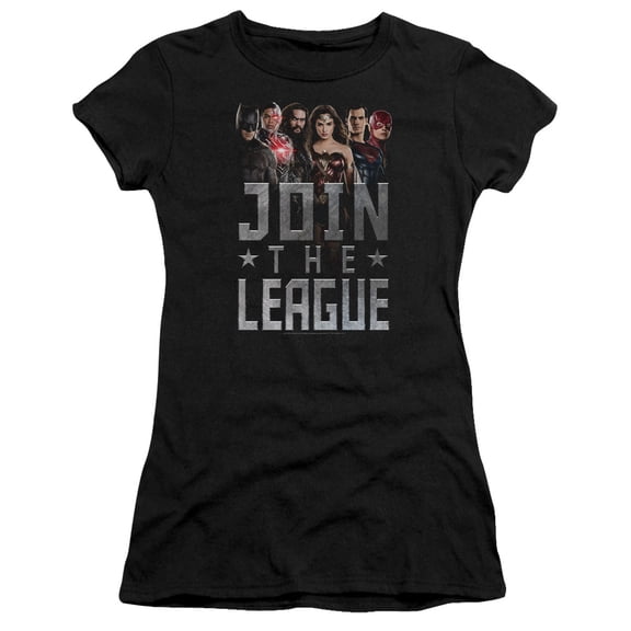 Justice League Movie Join The League S/S Junior Women's T-Shirt Sheer Black