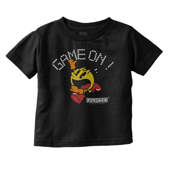 PACMAN Game On Retro 1980s Gaming Toddler Boy Girl T Shirt Infant Toddler Brisco Brands 12M