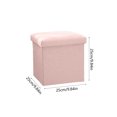 thumbnail image 3 of Pink Multifunctional Foldable Linen Storage Stool Storage Box Organizer Shoe Changing Stool Fabric Storage Stool For Home Office 25X25Cm 9.84X9.84In Weight 1.98 Lb, 3 of 6