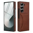thumbnail image 6 of For Samsung Galaxy Z Fold 4 Wallet Case Wallet with Hidden Kickstand, Credit Card Holder for Samsung Galaxy Z Fold 4 Case Built-in Screen Protector, Slim Thin PU Leather Phone Case,Brown, 6 of 6