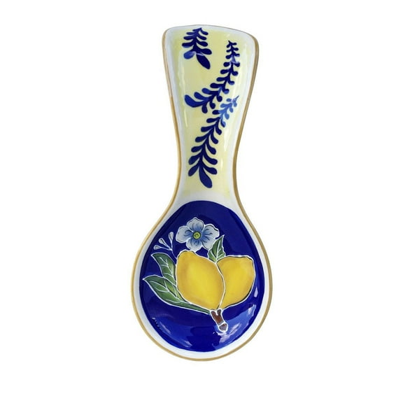 Blue Sky Ceramic Lemon Spoon Rest, Multicolor