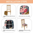 thumbnail image 4 of Pioneer Flower Seat Covers for Dining Room Chairs Set Of 6,Stretch Printed Washable Chair Seat Cover with Elastic Ties and Button,Removable Waterproof Couch Cushion Covers, 4 of 6