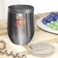 thumbnail image 2 of My Favorite Color Is October with Autumn Leaves Merch Gift, Stainless Steel 12oz Wine Tumbler, 2 of 5