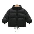 thumbnail image 2 of Godderr Kids Baby Padded down Jacket Short Winter Coats for Boys Girls，Toddler Standing Collar Cotton Coats Medium Large Kids Winter Snowsuit Outwear for 1-10Y, 2 of 7