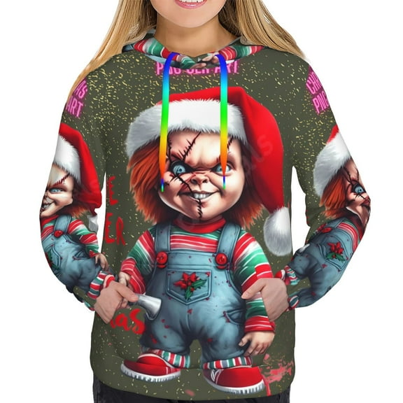Saiise Chucky Ab Women's Hoodies Long Sleeve Sweatshirts Drawstring Pullover Tops with Pocket Casual Loose-