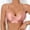 Pink, variant on iHPH7 Satin Bras for Women Wireless Seamless Plunge Bralette Smooth Silk Feeling Comfort Thin Strap Everyday Bra Green L