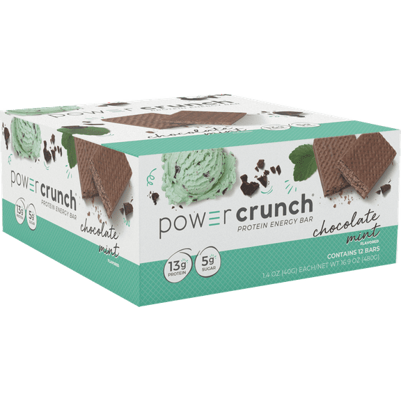 Power Crunch Original Chocolate Mint 12 count 1.4 oz bars