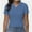 Deep blue, variant on Women's Summer Short Sleeve Shirt V-Neck Collar Pullover Tops Lightweight Knit Polo Shirt