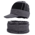 thumbnail image 4 of Gorro bufanda de dos piezas Gorro de punto para hombre bufanda otoño e invierno más gorro de terciopelo gorro de lana cálido, 4 of 6