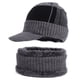 thumbnail image 2 of Gorro bufanda de dos piezas Gorro de punto para hombre bufanda otoño e invierno más gorro de terciopelo gorro de lana cálido, 2 of 6