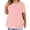 Pink, variant on WCMZJ Plus Size Tops for Women Summer Short Sleeve Shirts Crew Neck Cute Eyelet Tees Tops Watermelon Red 4XL