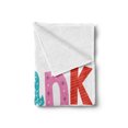 thumbnail image 2 of Thank You Soft Flannel Fleece Throw Blanket, Floral Ornamental Lettering Polka Dots Geometric Waves Hearts Smiling Stripes, Cozy Plush for Indoor and Outdoor Use, 50" x 70", Multicolor, by Ambesonne, 2 of 5
