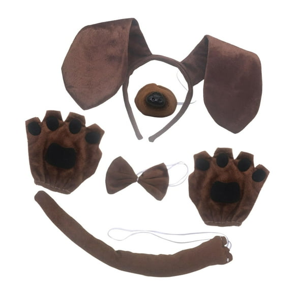 Diadema de cola de disfraz Salvador Orejas de Perro Y Cola Larga para Halloween