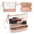 thumbnail image 1 of Bolsa de maquillaje Ethereal Clear Rose Gold para mujer y viajes, 1 of 1