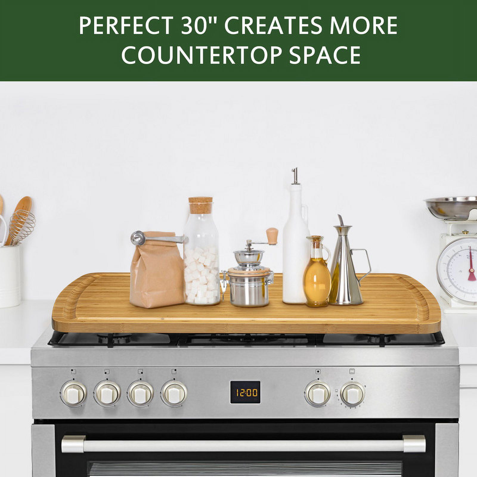 Bamboo Cutting Board 30" x 20", Noodle Board Stove Cover, Extra Large Cutting Board for Kitchen