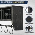thumbnail image 4 of WYDK Creations Wall Mounted Shelf with Coat Hooks and Baskets, Solid Wood Entryway Organizer Wall Shelf with Hooks - Hang Coats, Keys or Coffee Mugs, Rustic Blackwash 24" Wide, 4 of 9