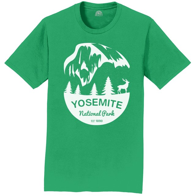 Camiseta de manga corta de Gravity Outdoor Co. Yosemite - Logo blanco - Kelly Green - 3X-Large Gravity Outdoor Co. Camiseta de manga corta