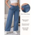 thumbnail image 2 of DARING DIVA Women's Maternity  Wide Leg Loose Middle Waist Denim Pants 2XL Blue, 2 of 8
