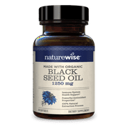 Naturewise Black Seed Oil - 1250mg Per Serving, 100% Natural Extraction Pure with No Additives, Super Antioxidant Formula for a Healthy Response, 60 Softgels
