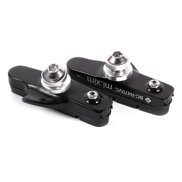 2 piezas de zapatas de freno de carretera de aleación de aluminio, zapatas de freno para bicicleta de montaña (negro)