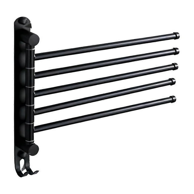 Bath Towel Rack Swivel Towel Rack Bathroom Swing Arm Towel Bar Wall Mounted Clothes Hanger 5 Strokes