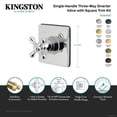 thumbnail image 4 of Kingston Brass KS3047AX Single-Handle Three-Way Diverter Valve with Square Trim Kit in Brushed Brass, 4 of 6