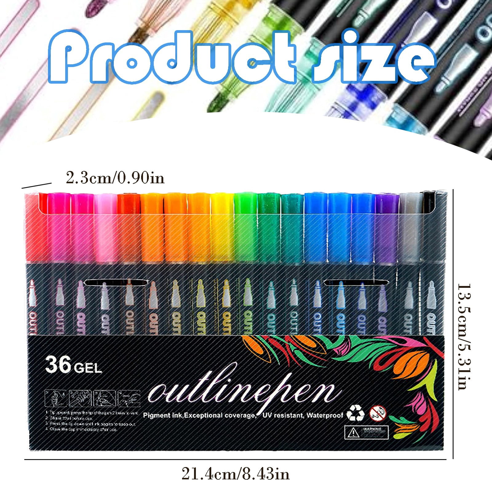 Meiiso 36 Color Double Line Outline Marker Pens for Hand Lettering