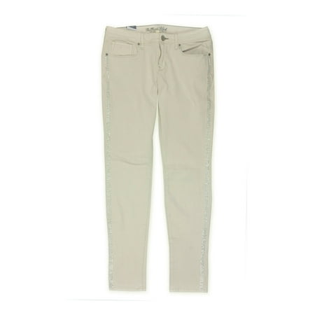 Bullhead Denim Co. Womens Premium Sparkle Skinniest Skinny Fit Jeans, Beige, 11