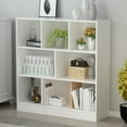 thumbnail image 2 of MONSLIPA Bookshelf Cube Storage Organizer, Modern Wood 3 Tier Bookcase Open Shelf, Free Standing White Display Bookshelves, L 39.4", 2 of 7