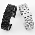 thumbnail image 3 of Rosnek 16-24mm Stainless Steel Watch Band Black Silver Belt Buckle Clasp Women Men Replacement Watch Strap Bracelet, 3 of 5