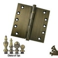 thumbnail image 2 of EMBASSY Door Hinge 5 x 5 Solid Brass Antique Brass with Flat Tips, 2 of 7