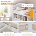 thumbnail image 5 of Low Loft Bed Twin Size with 8 Storage Drawers and LED Lights, Metal Loft Bed Frame with Bookcase Storage, Safety Guardrail and Under-Bed Play Space, White, 5 of 9