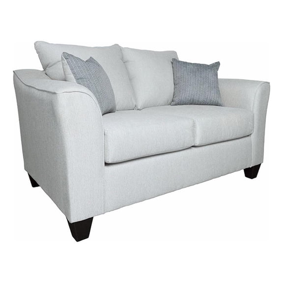 Pemberly Row Fabric Upholstered Track Arm Fabric Loveseat Gray Mist