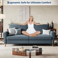 thumbnail image 5 of EastVita Sofa 3 Seater for Living Room Modern Boucle with Deep and Wide Armrests Wood Legs Easy Assembly Dark Blue, 5 of 7