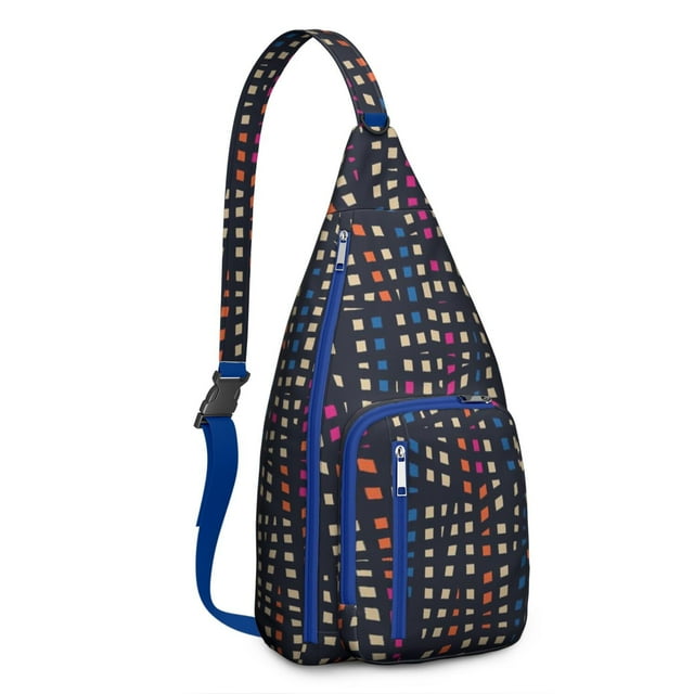 Abstract Art Sling Backpack - Modern Gallery Style Print Crossbody Bag, Fashionable for Work & School
