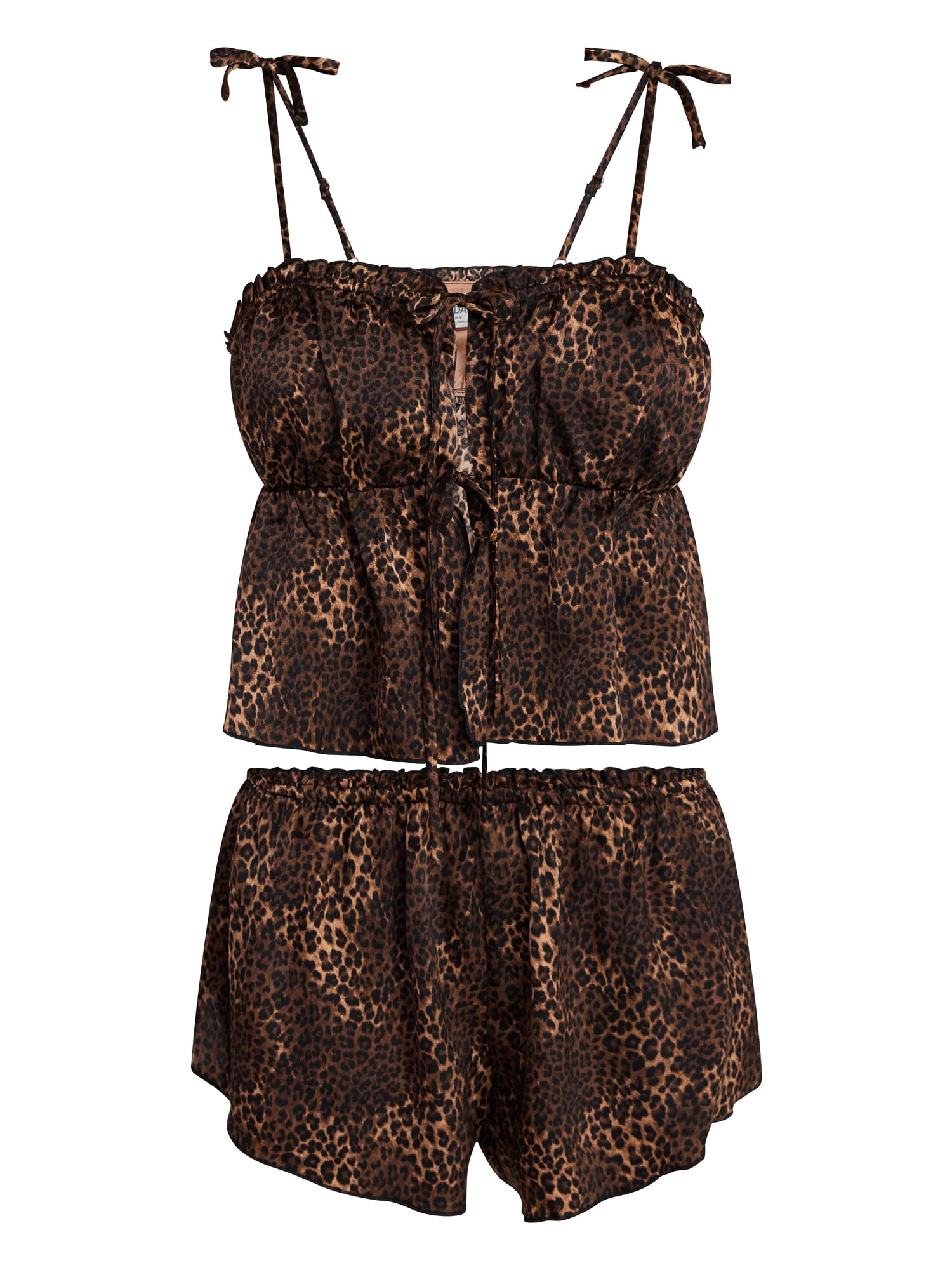 No Boundaries Sleepwear Satin Cami and Shorts Set, 2-Piece, Women’s XS-XXL
