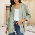 thumbnail image 4 of Htigea Lightweight Cardigans for Women Oversized Bohemian Linen Long Shirts Open Front Button Down Blouses Top Mint Green S, 4 of 5