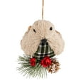 thumbnail image 3 of Northlight Front Facing Bird on Frosted Pine Needle Christmas Ornament - 6.75", 3 of 6