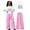 3-Pink, variant on SGMVNU Girls Wide Leg Cargo Pants Set Summer Casual Short Sleeve Graphic Tee Two Piece Outfits Kids Tracksuits Size 10-11 Years, 3-Black