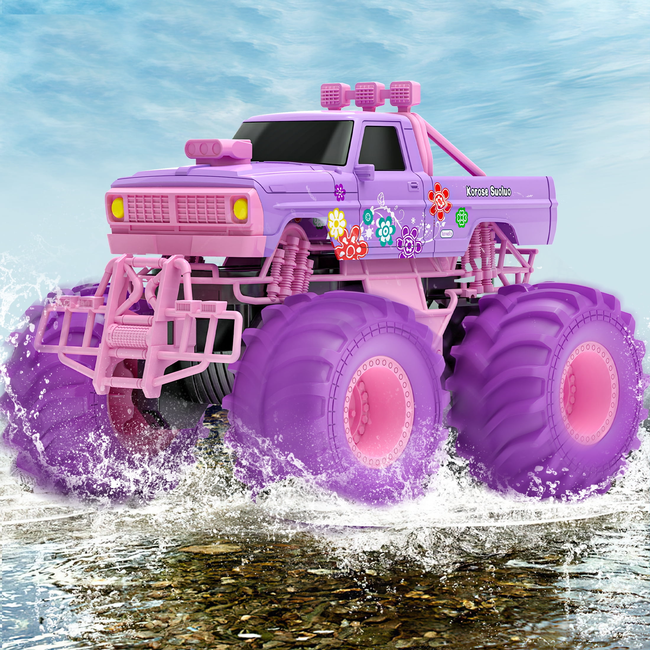 Amphibious Remote Control Car 2.4GHz 1:16 All Terrain Waterproof RC Monster Truck Kids Pool Toys