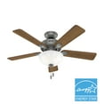 thumbnail image 2 of Hunter - Swanson Indoor Ceiling Fan With Light, 44-inch, Matte Silver, Traditional-style, 4-speed, Energy Star, 52780, for Living Rooms, Bedrooms, 2 of 16