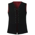 thumbnail image 3 of BLESSUME Mens Renaissance Steampunk Lace-up Vest Gothic Waistcoat Reversible Vest for Men, 3 of 6