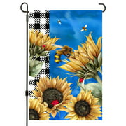 Sunflowers Garden Flag Double Sided 12"x18" with Bees