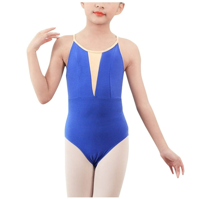 Clearance & Promo,Children's Dance Practice Suit, Solid Color Top & Shorts, Elastic Waist, Mid Size, Versatile Performance Gear Trendy Everyday Look|Cotton,Blue,Sopatenor